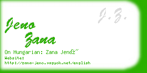 jeno zana business card